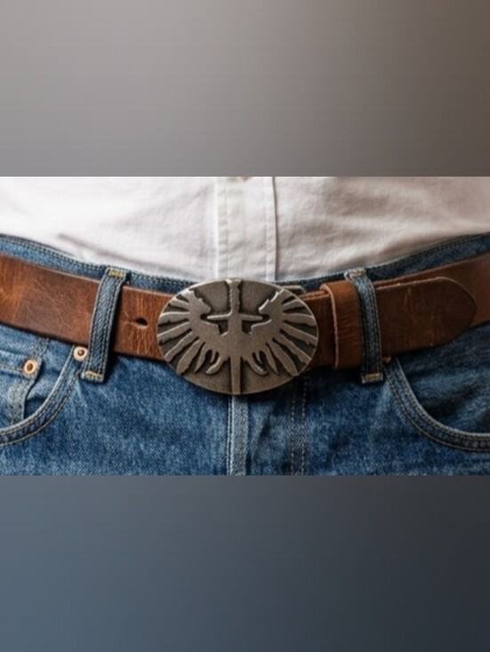 Vintage Other - Vintage Metal Belt Bucket with Wings & a Sword